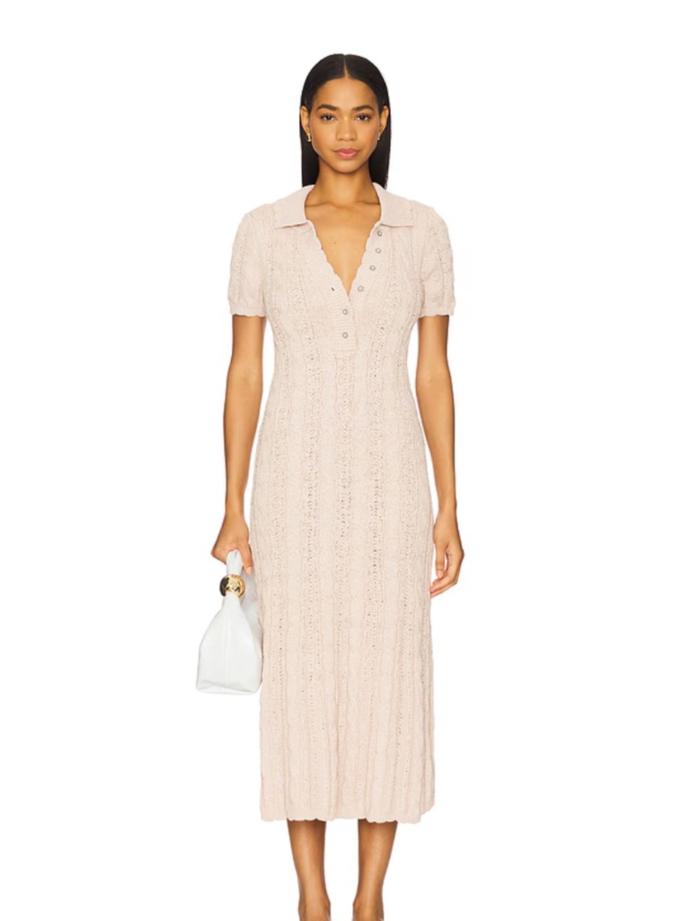 Free People Amory Midi Dress in Sand Dollar Size Small *still on Revolve*